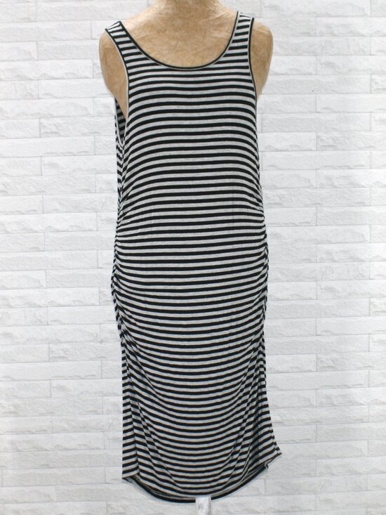 Liz Lange for Target Dresses & Skirts - LIZ LANGE Dress Maternity Stripe Tank Top Stretch Sleeveless Summer Grey Black M
